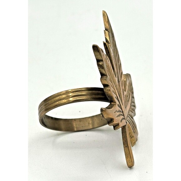 Solid Brass Maple Leaf Napkin Holders Vintage Lot of 7 Gold Fall Autumn Decor - Picture 7 of 11